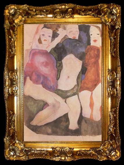 framed  Egon Schiele Three Girls (mk12), ta009-2